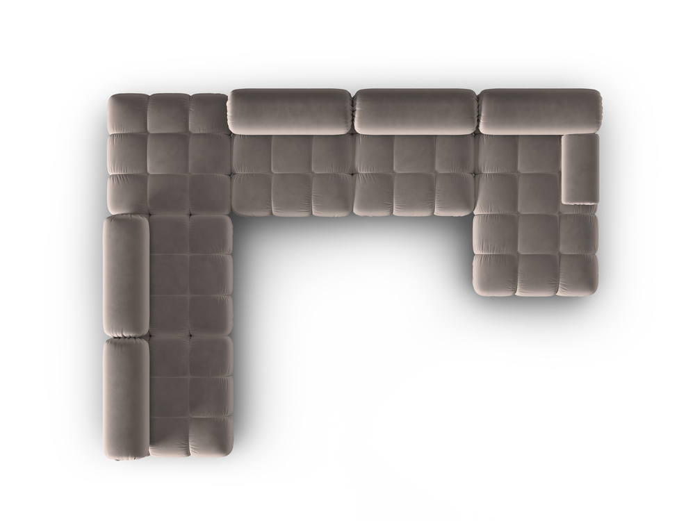 Cosmopolitan Design Modulares Panoramasofa Cortina 7-Sitzer Samt Bluvel Cappuccino Links