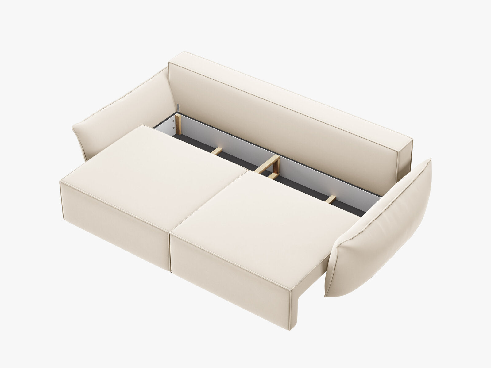 Micadoni Kaelle Sofa Mit Bettfunktion Und Stauraum Samt Bluvel Helles Beige
