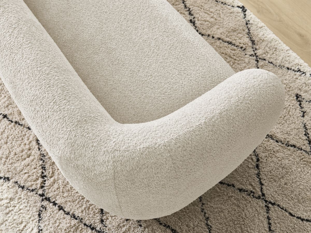Bobochic Celine Sofa 2-Sitzer Bouclé-Stoff Beige