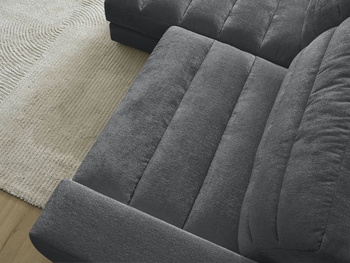 Bobochic Sierra Ecksofa Strukturstoff Dunkelgrau Ecke links