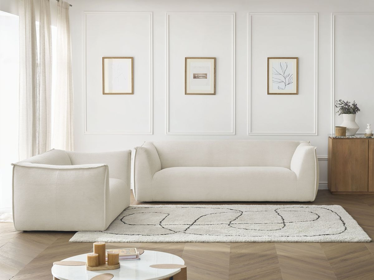 Bobochic Giorgia Sofa 5-Sitzer 412 × 100 cm Cordsamt Beige