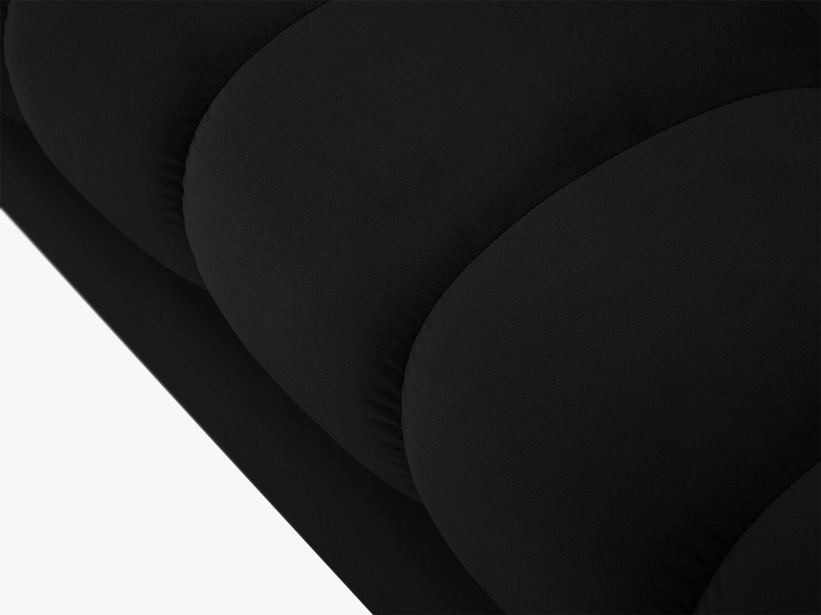 Micadoni Hocker Mamaia 1-Sitzer Samt Bluvel Schwarz schwarze Beine