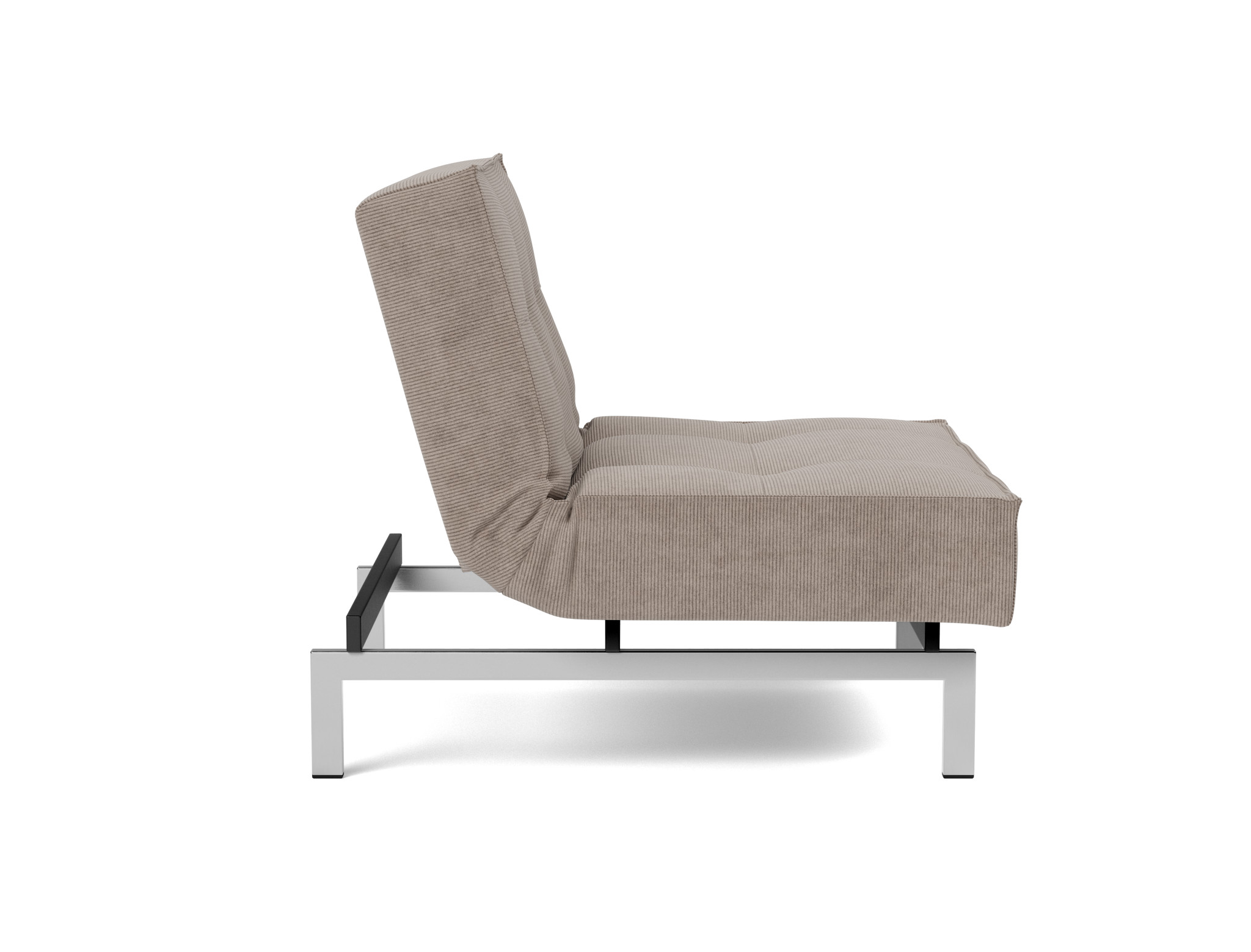 Sessel Splitback Kord Cordufine 318-Beige Beine Chrom