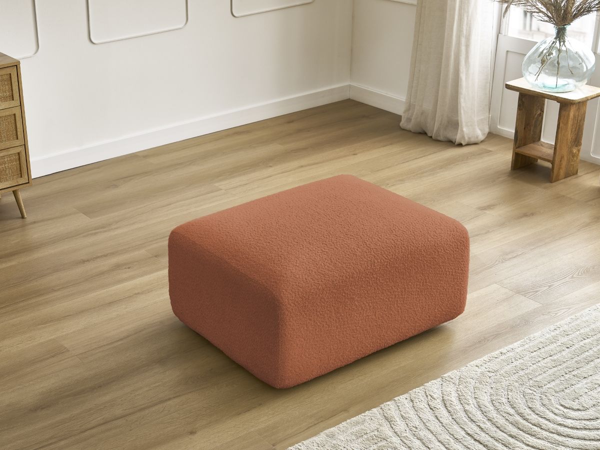 Bobochic Tina Pouf Bouclé-Stoff Orange
