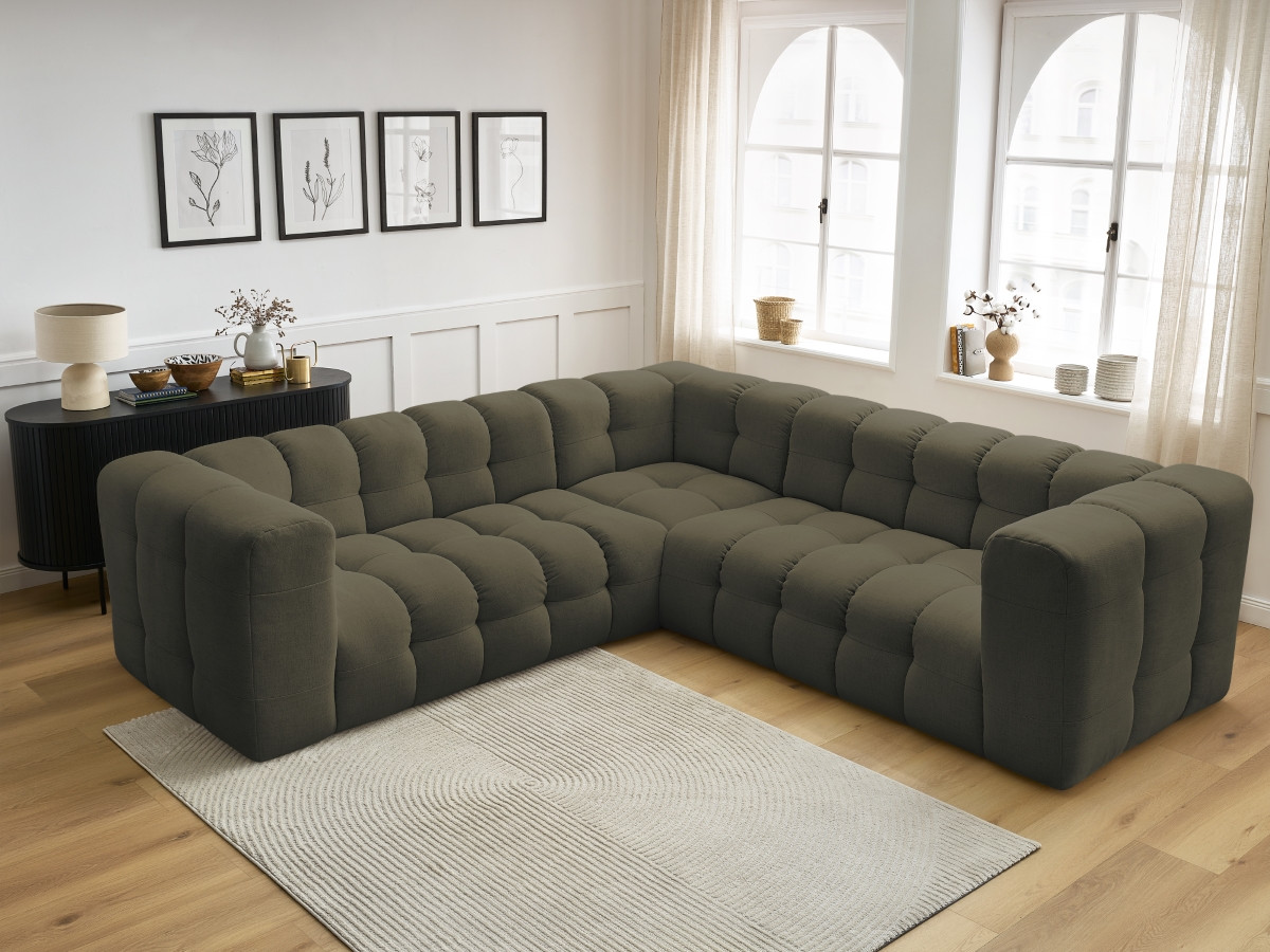 Bobochic Cloud Ecksofa 268 × 184 cm Stoff Grün