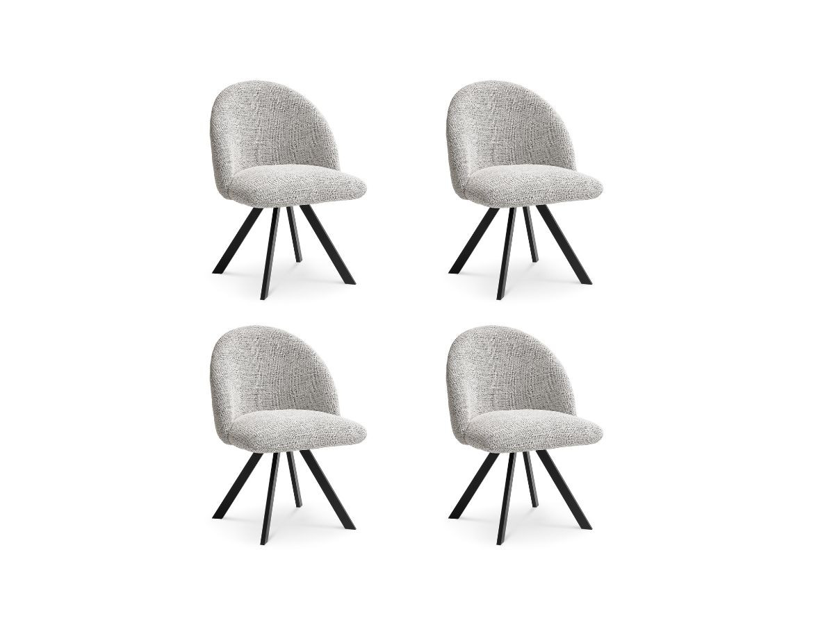 Bobochic Lalie Esszimmerstuhl 4er-Set mit Sternfuß