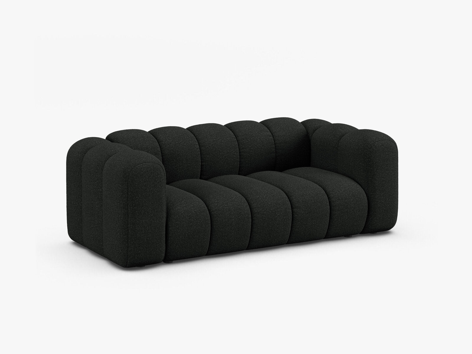 Micadoni Sofa Lupine 2-Sitzer Boucle Baloo Schwarz