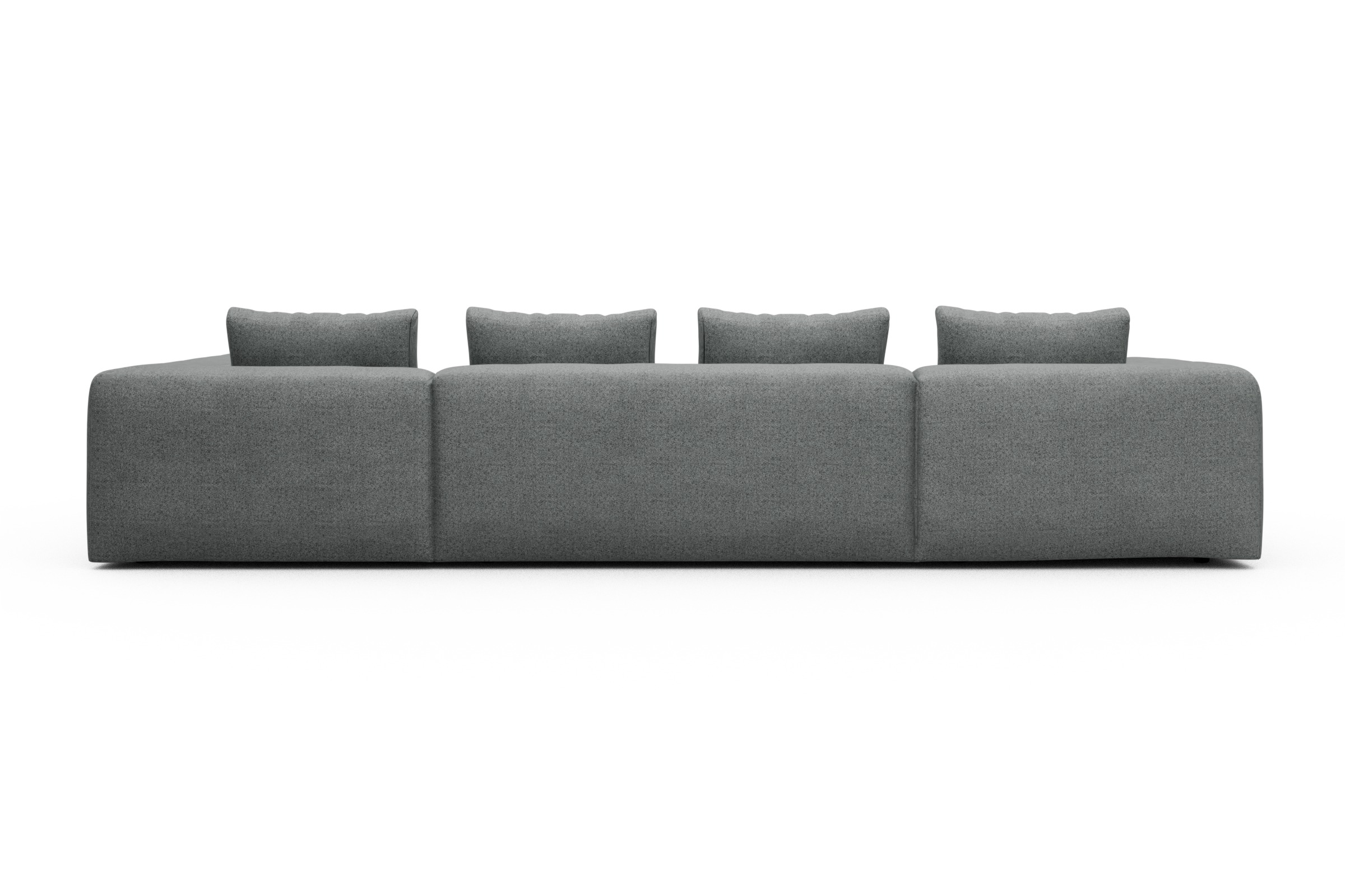 Wohnlandschaft Fred Relax-Ecke rechts mit 2-Sitzer und Chaiselongue links Aivi-Gravet-Grey
