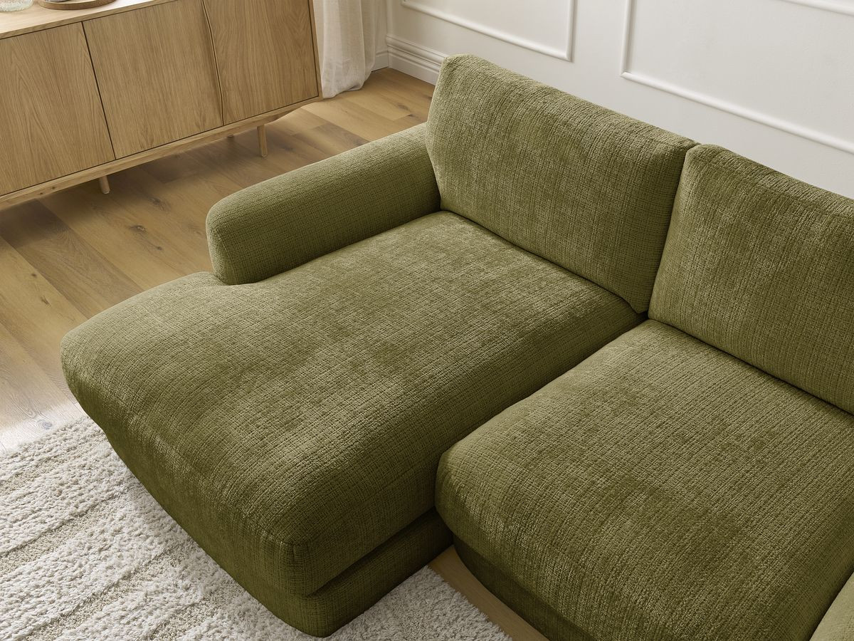 Bobochic Leonore Ecksofa Strukturstoff Grün Ecke links