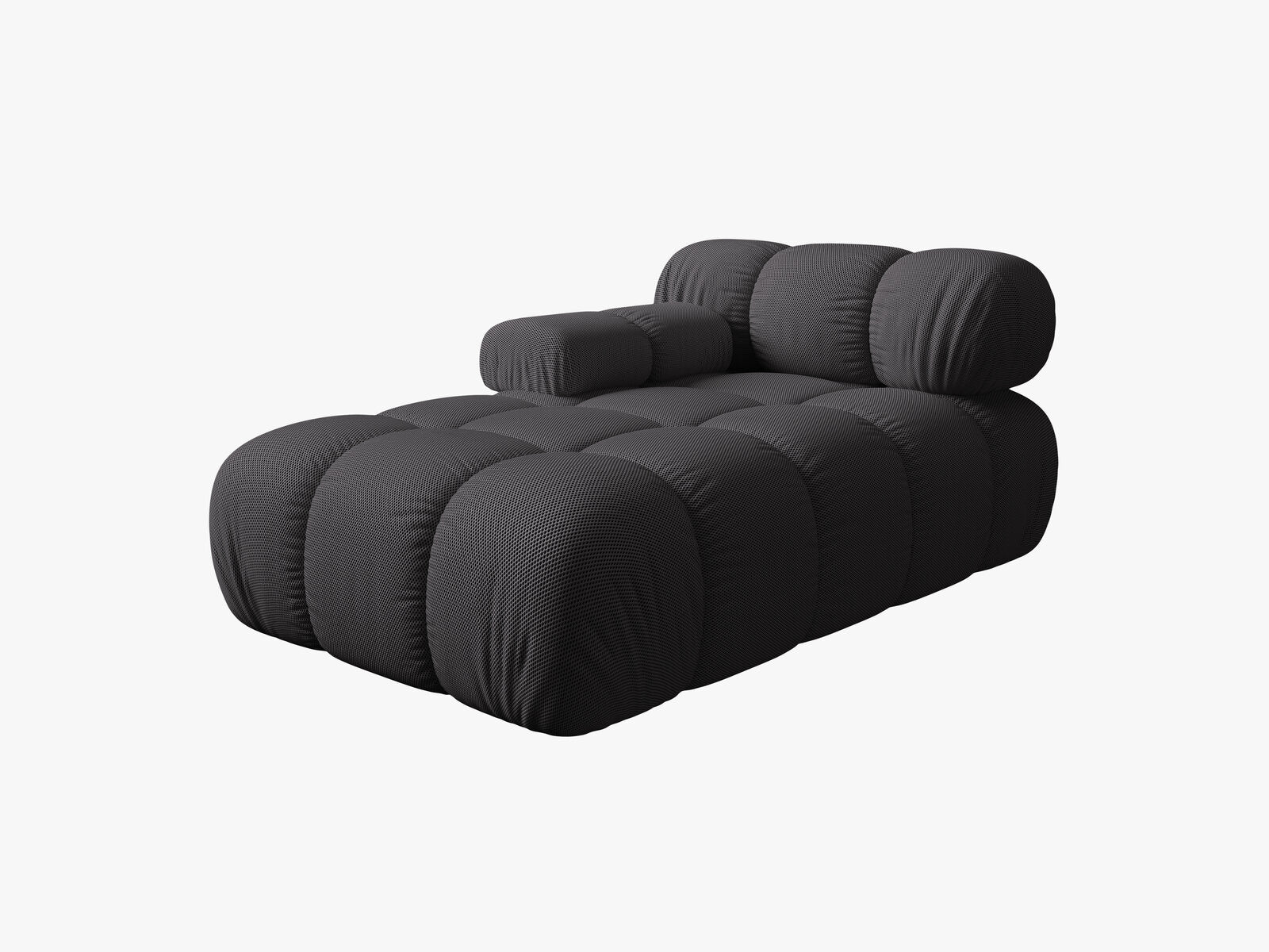 Micadoni Recamiere Bellis Links 3D-Stoff Sonic Espresso