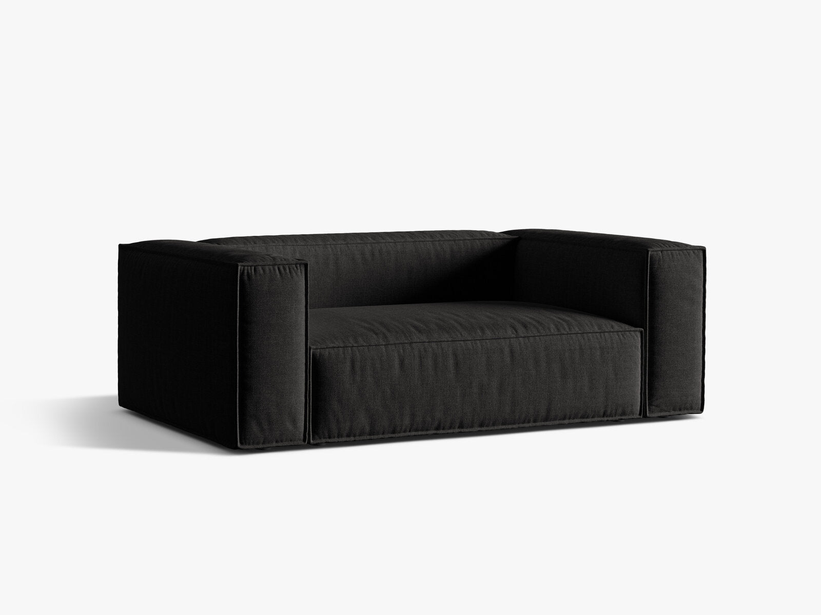Micadoni Sofa Nuria 2-Sitzer Strukturierter Stoff Schwarz