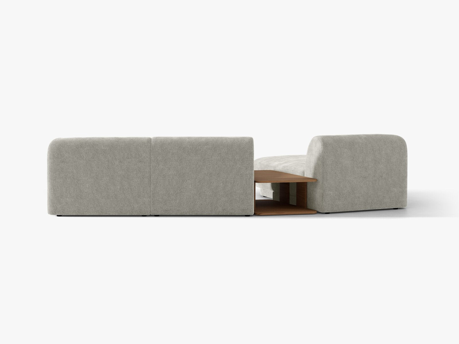 Micadoni Modulares Sofa Miley mit Recamiere 3-Sitzer Links Chenille Haga Hellgrau