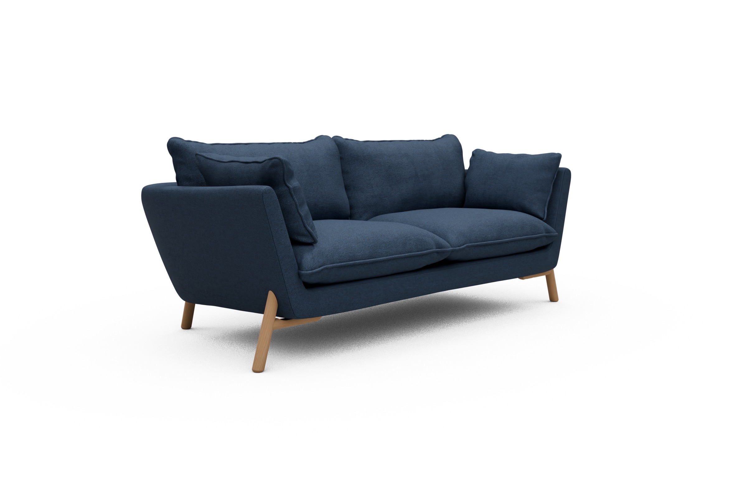 Sofa Emil PREMIUM 2-Sitzer Beinfarbe Eiche Natur Weda-Blue