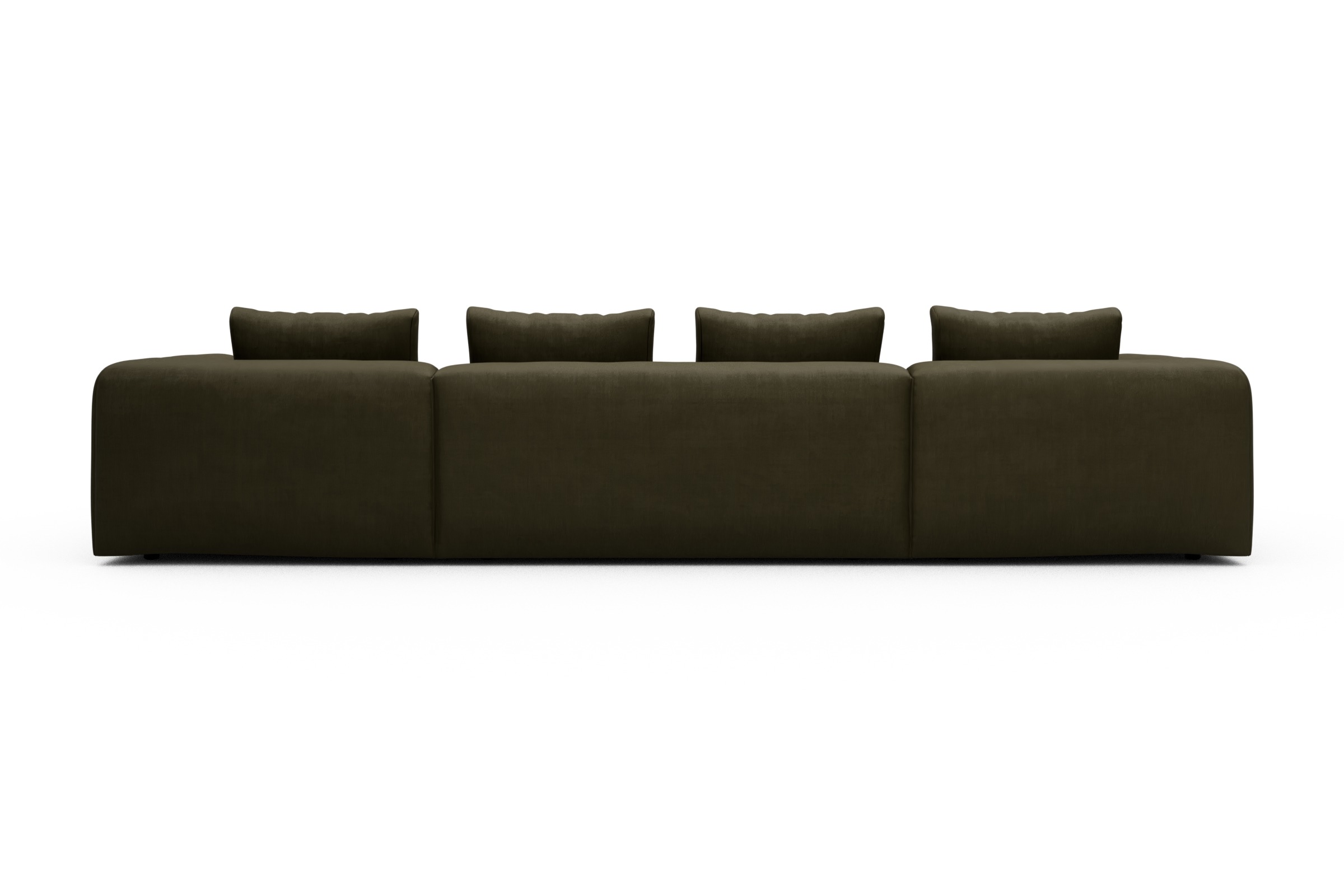 Wohnlandschaft Fred mit 2-Sitzer und Chaiselongue beidseitig Cordufine-Pine-Green