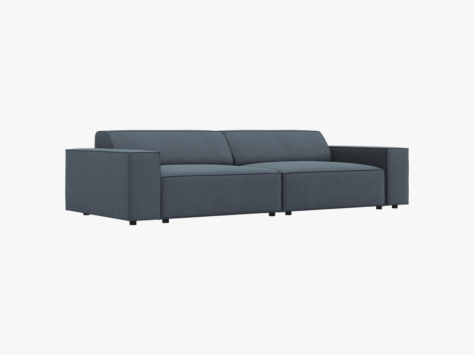 Micadoni 3-Sitzer Sofa Jodie Strukturierter Stoff Megan Blau