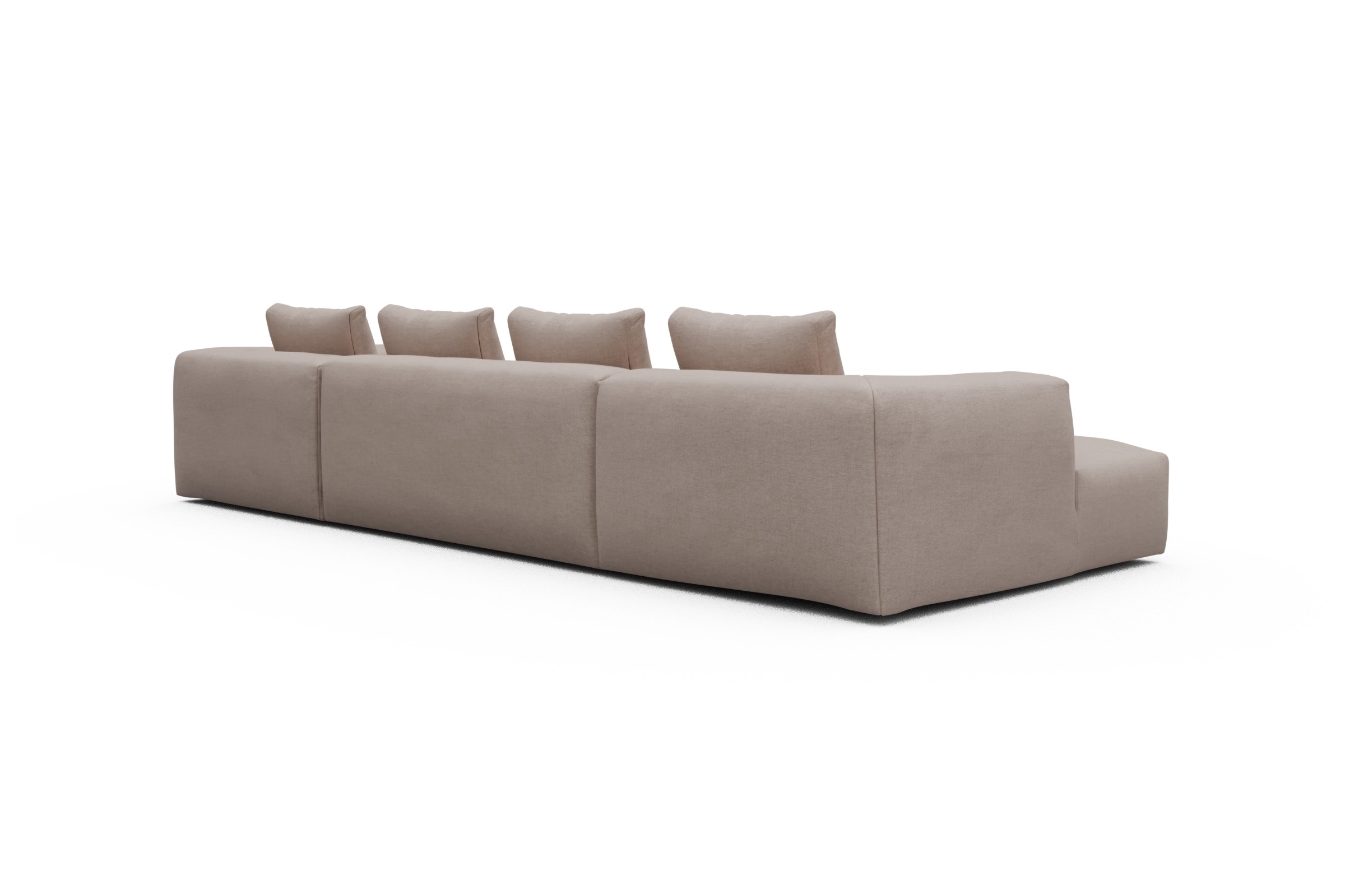Wohnlandschaft Fred Relax-Ecke rechts mit 2-Sitzer und Chaiselongue links Weda-Sand