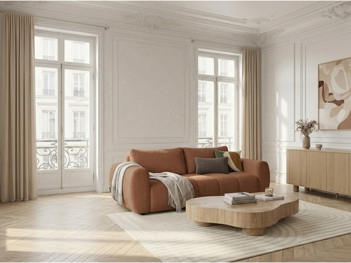 Bobochic Fuji Schlafsofa 3-Sitzer Stoff Orange