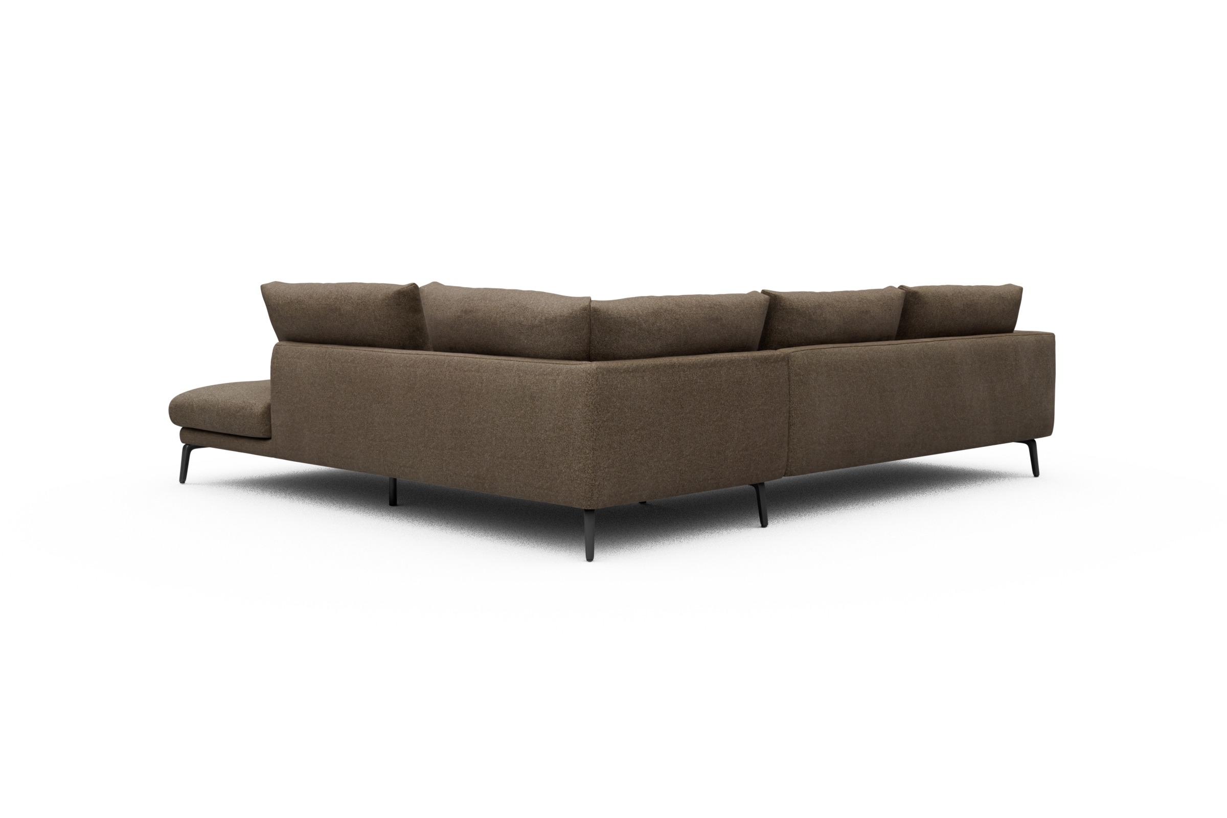 Ecksofa Karl Relax-Ecke rechts mit 2,5-Sitzer Aivi-Khaki-Brown