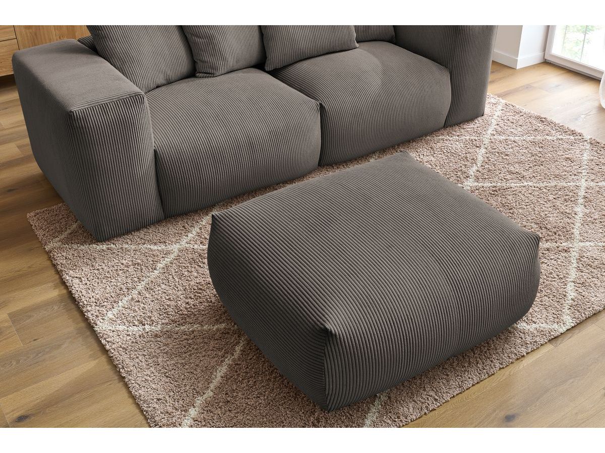 Bobochic Voltaire Sofa 4-Sitzer mit Pouf 248 × 100 cm Cordsamt Taupe