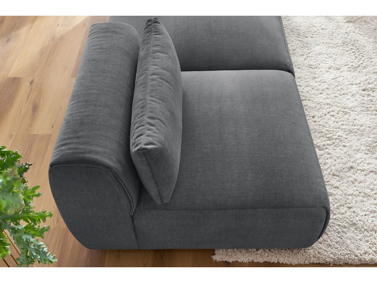 Bobochic Jeanne Sofa 3-Sitzer Samt Dunkelgrau