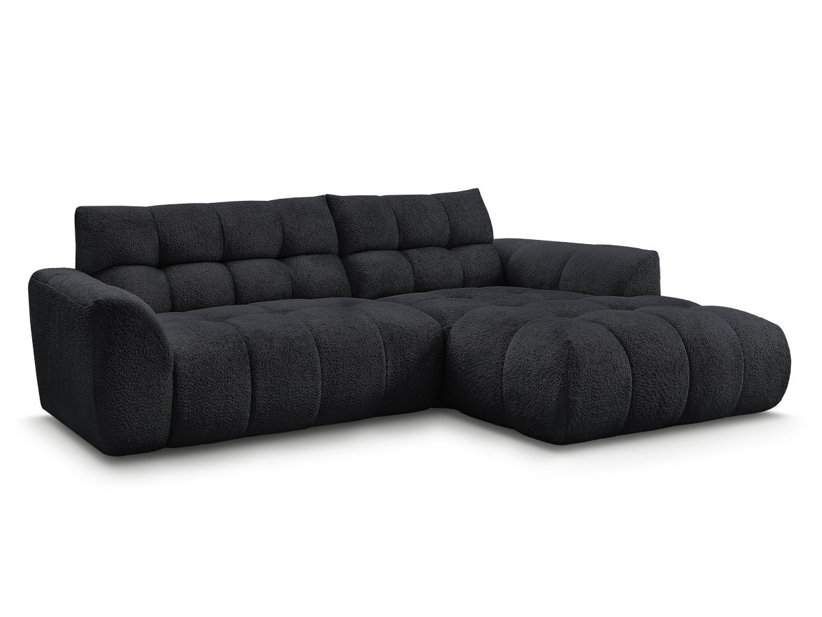 Bobochic Jaya Ecksofa Chenille Schwarz Ecke rechts