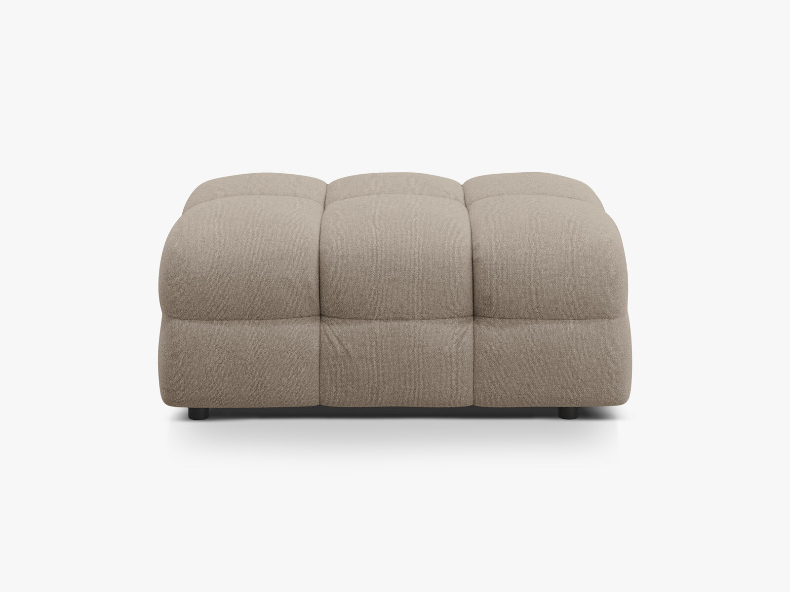 Micadoni Hocker Kendal 1-Sitzer Strukturierter Stoff Dunkelbeige