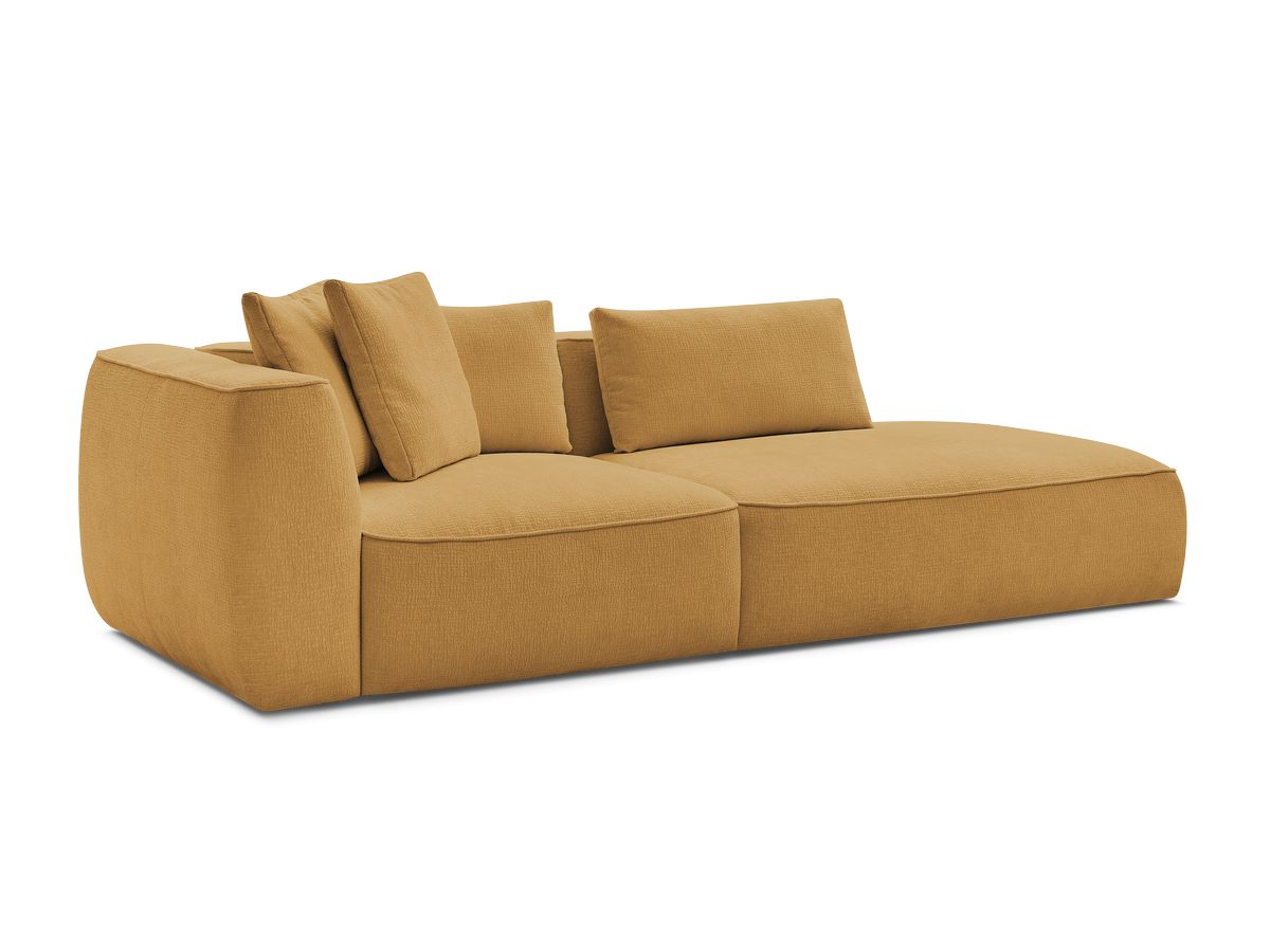 Bobochic Leopold Sofa 3-Sitzer Strukturstoff Gelb Armlehne links