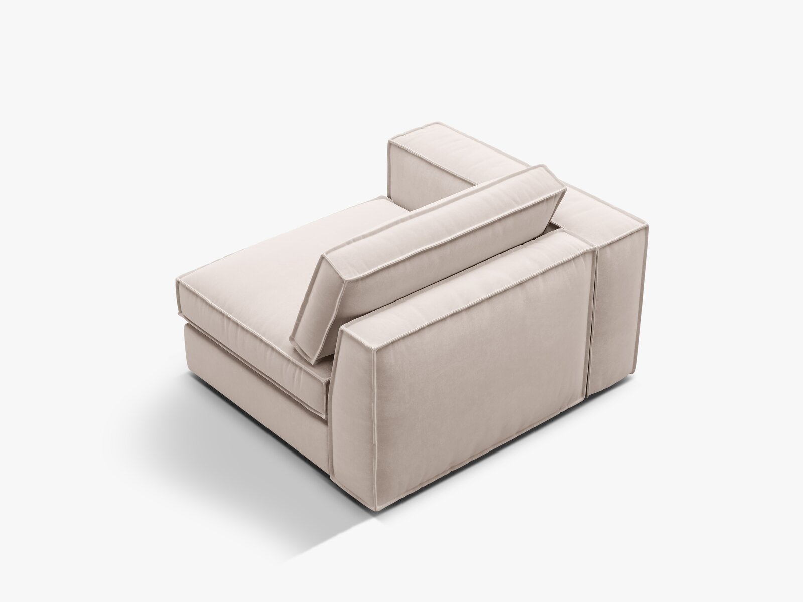 Micadoni Eckmodul mit Armlehne Pola große Version Links Samt Salvador Beige