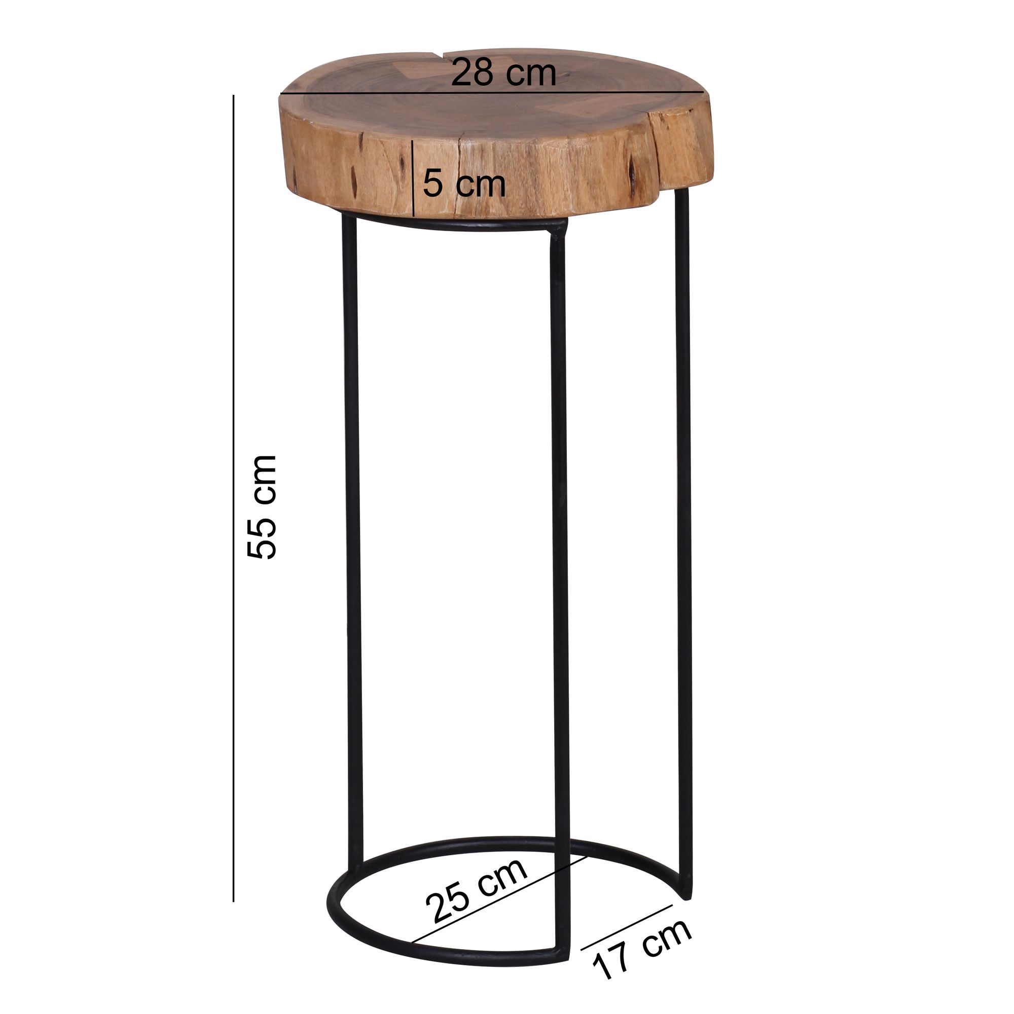 Beistelltisch Alden Massivholz Akazie Höhe 55 cm