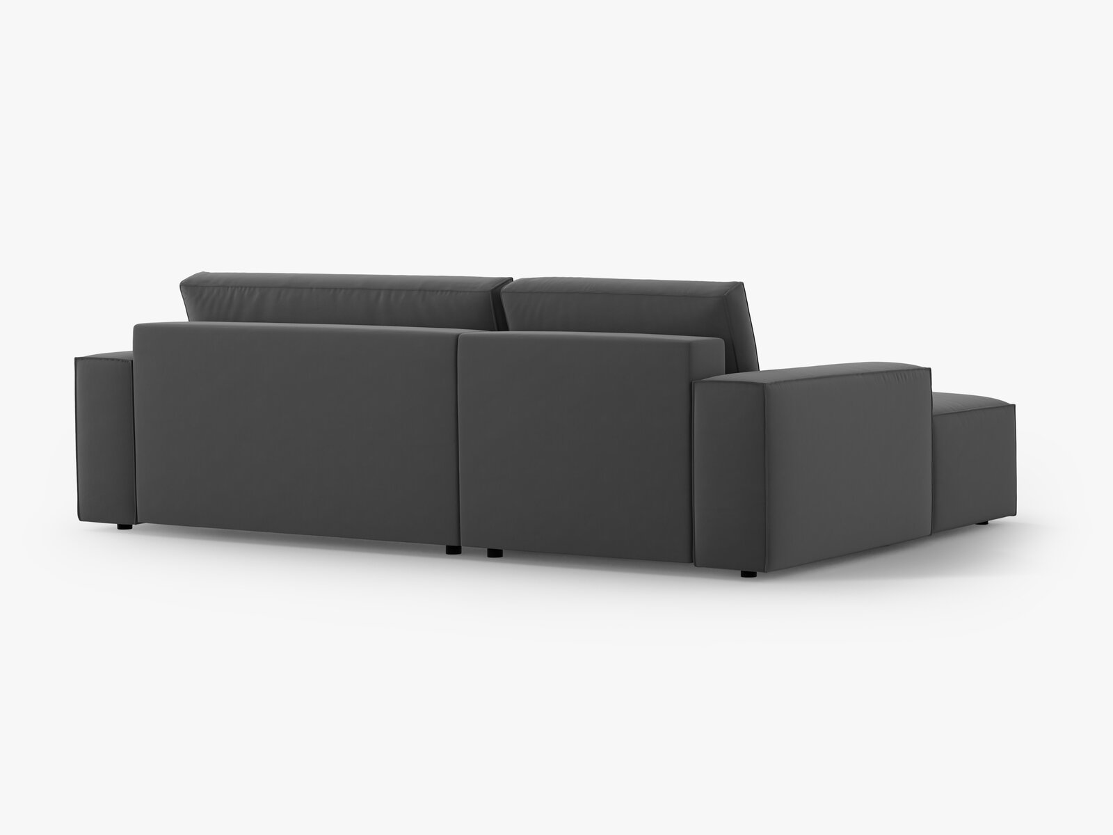 Micadoni Schlaf-Ecksofa Jodie 3-Sitzer Links Samt Grau