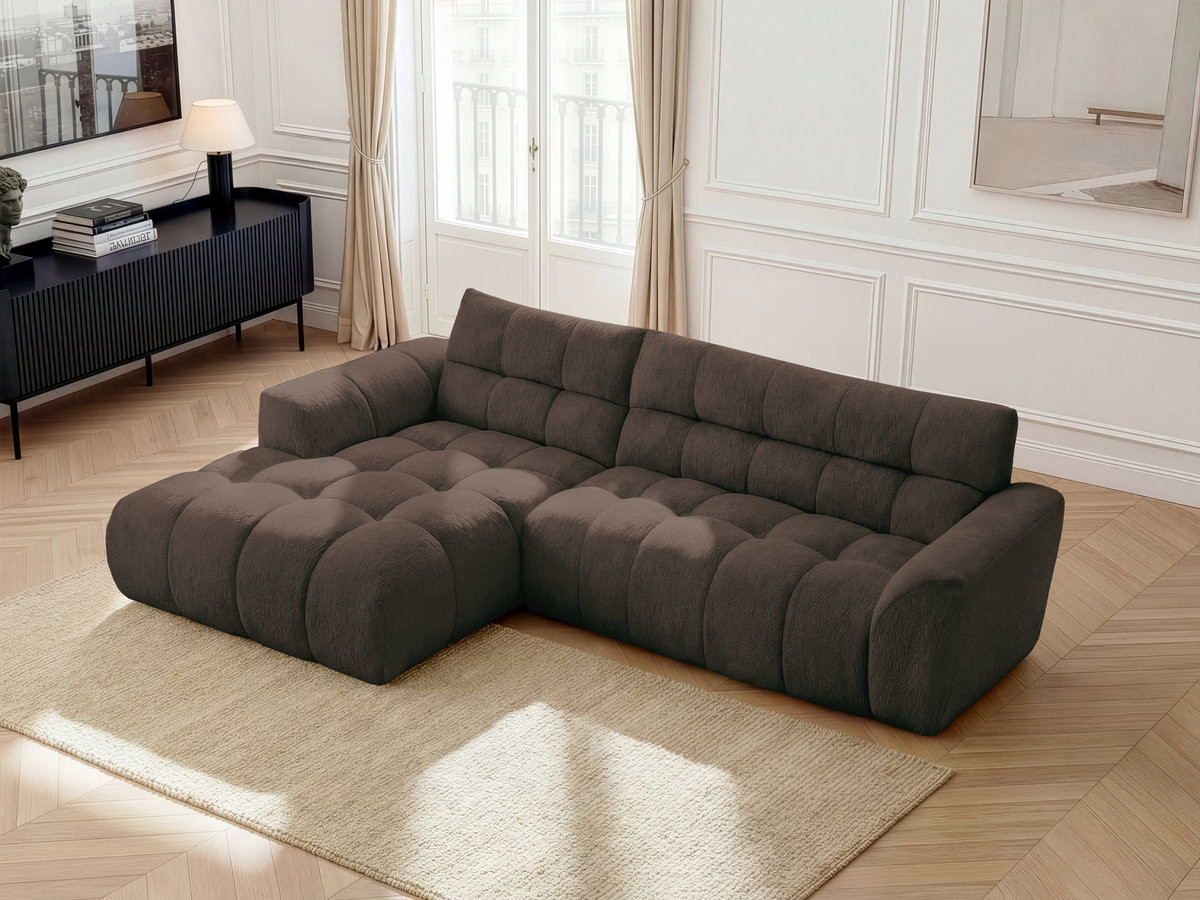 Bobochic Jaya Ecksofa Chenille Braun Ecke links