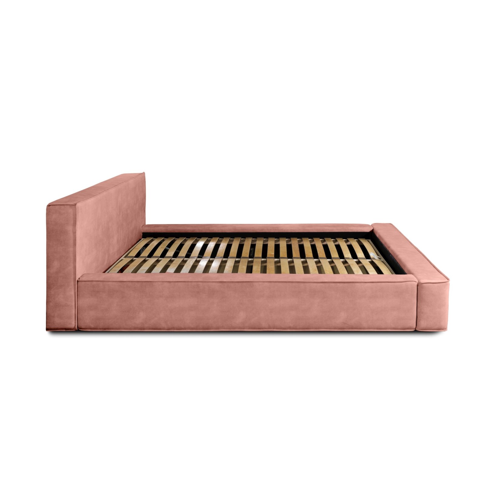 Polsterbett Delano Samtstoff 160x200 mit Holzrahmen Macau Coral