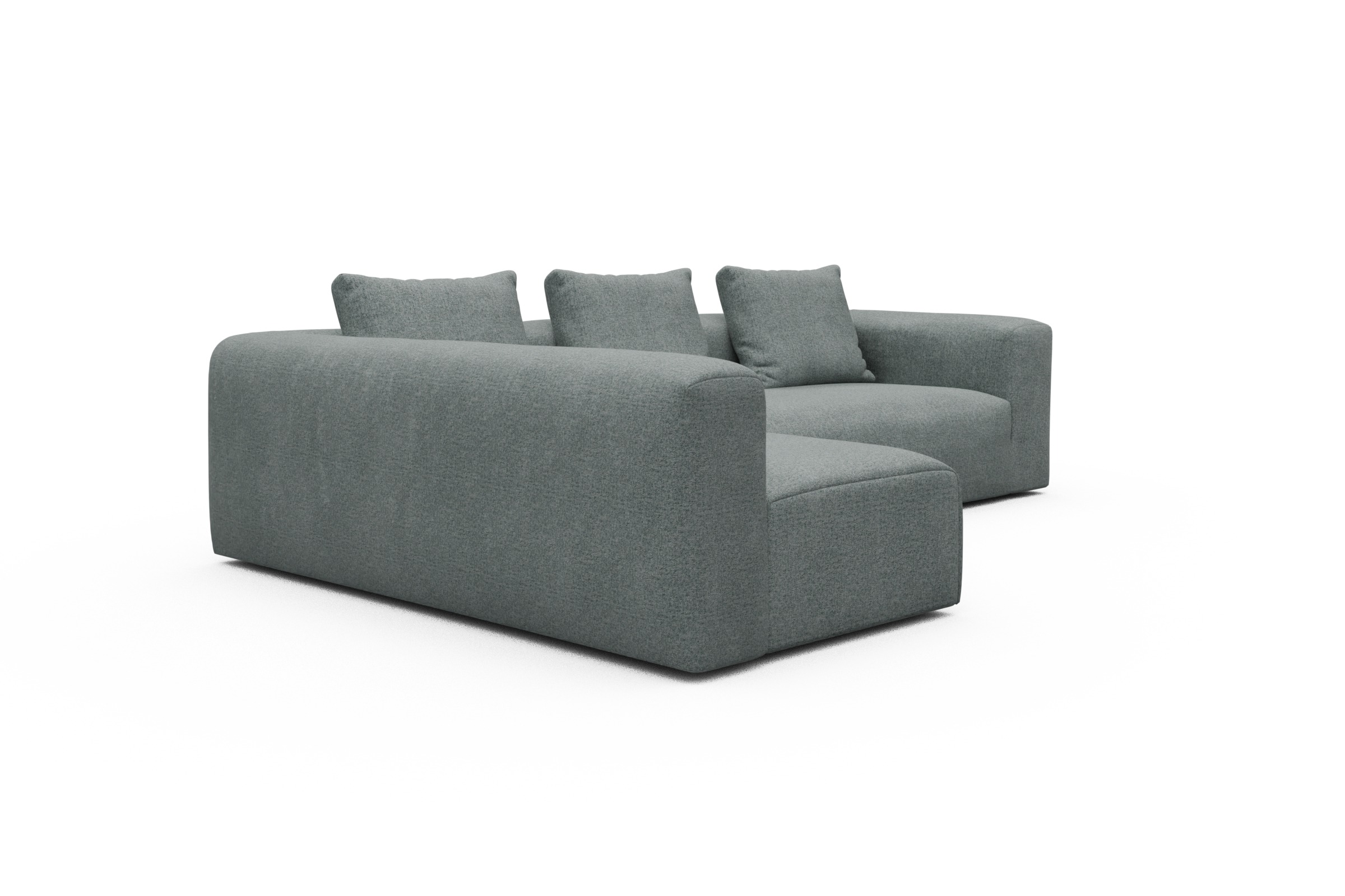 Ecksofa Fred 2x 2,5-Sitzer links offen Casone-Light-Mixed-Green