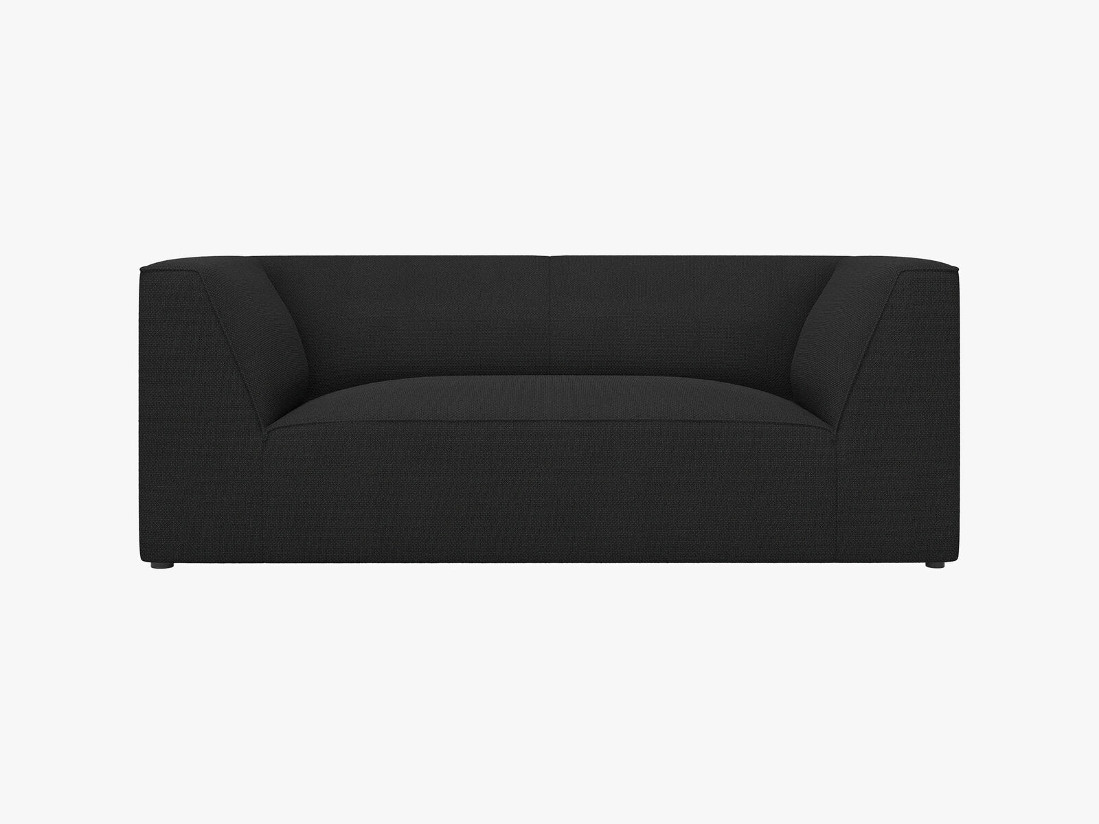 Micadoni Sofa Ruby 2-Sitzer Strukturierter Stoff Ottawa Schwarz