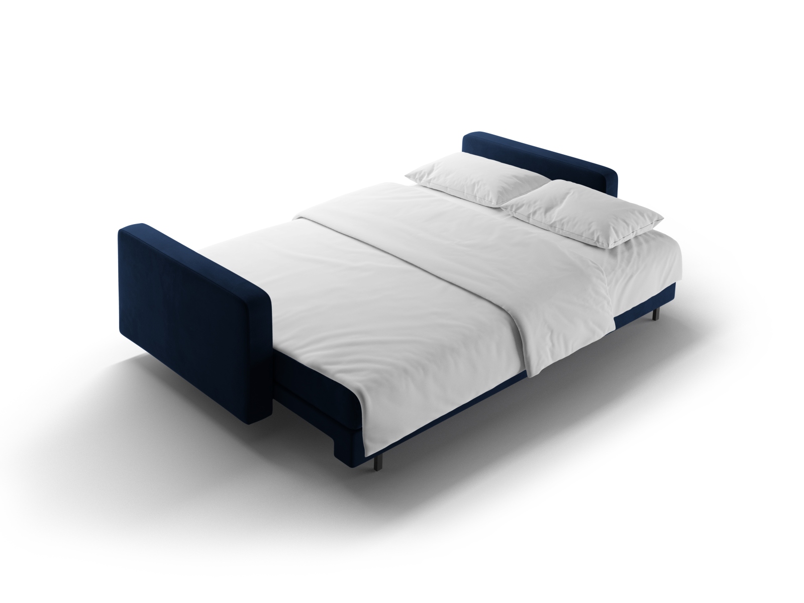 Cosmopolitan Design Schlafsofa Bali 3-Sitzer mit Bettkasten Samt Bluvel Königsblau