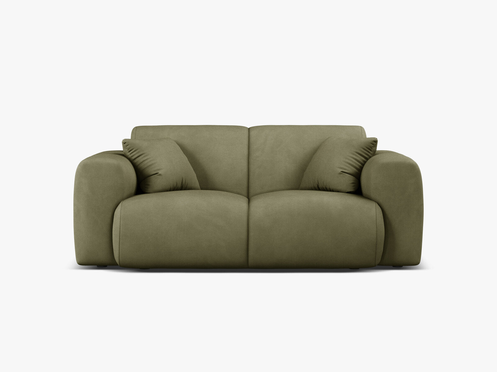 Micadoni Sofa Molino 2-Sitzer Strukturierter Stoff Rebel Hellgrün