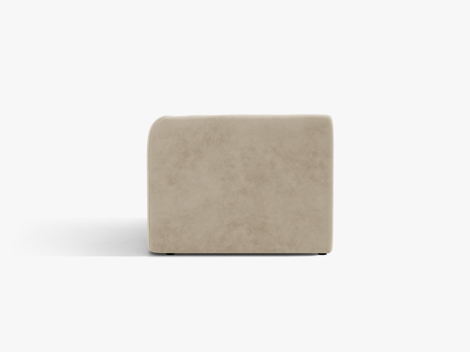 Micadoni Eckmodul Miley 1-Sitzer Samt Bluvel Dunkelbeige Rechts