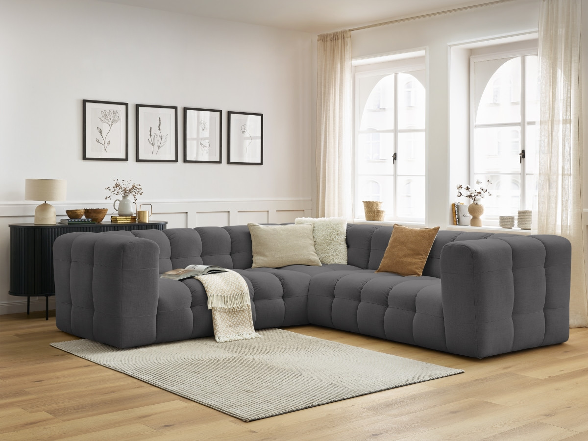 Bobochic Cloud Ecksofa 268 × 184 cm Stoff Dunkelgrau