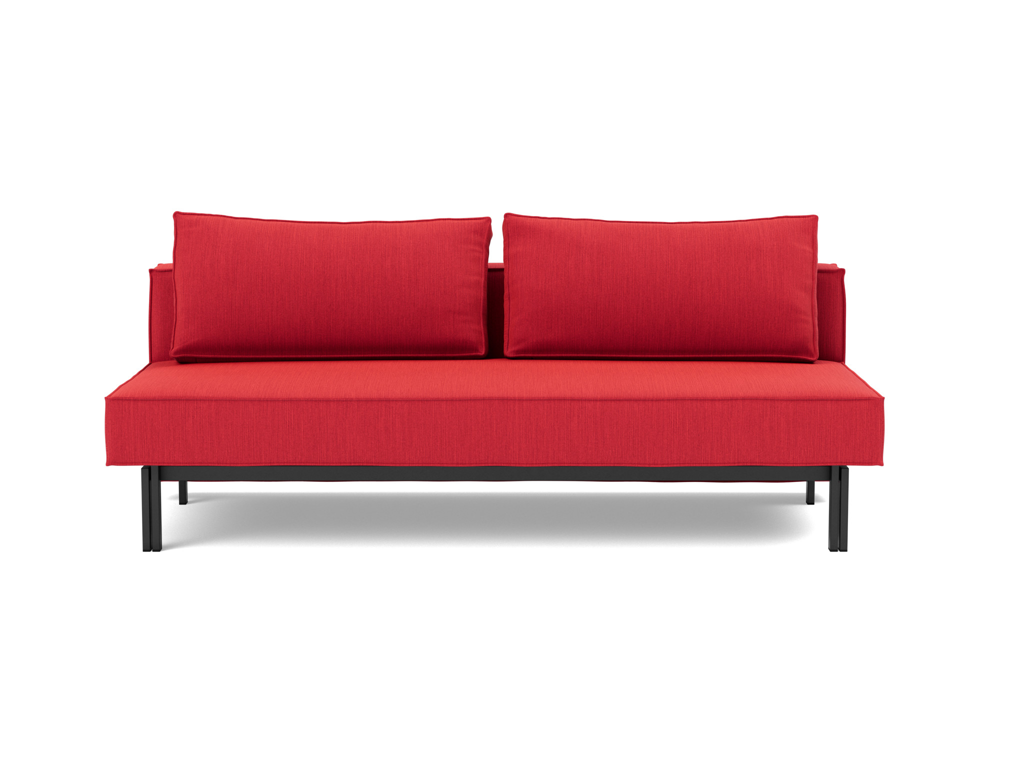 Schlafsofa Sly Flachgewebe Elegance 511-Red Beine Schwarzes Metall