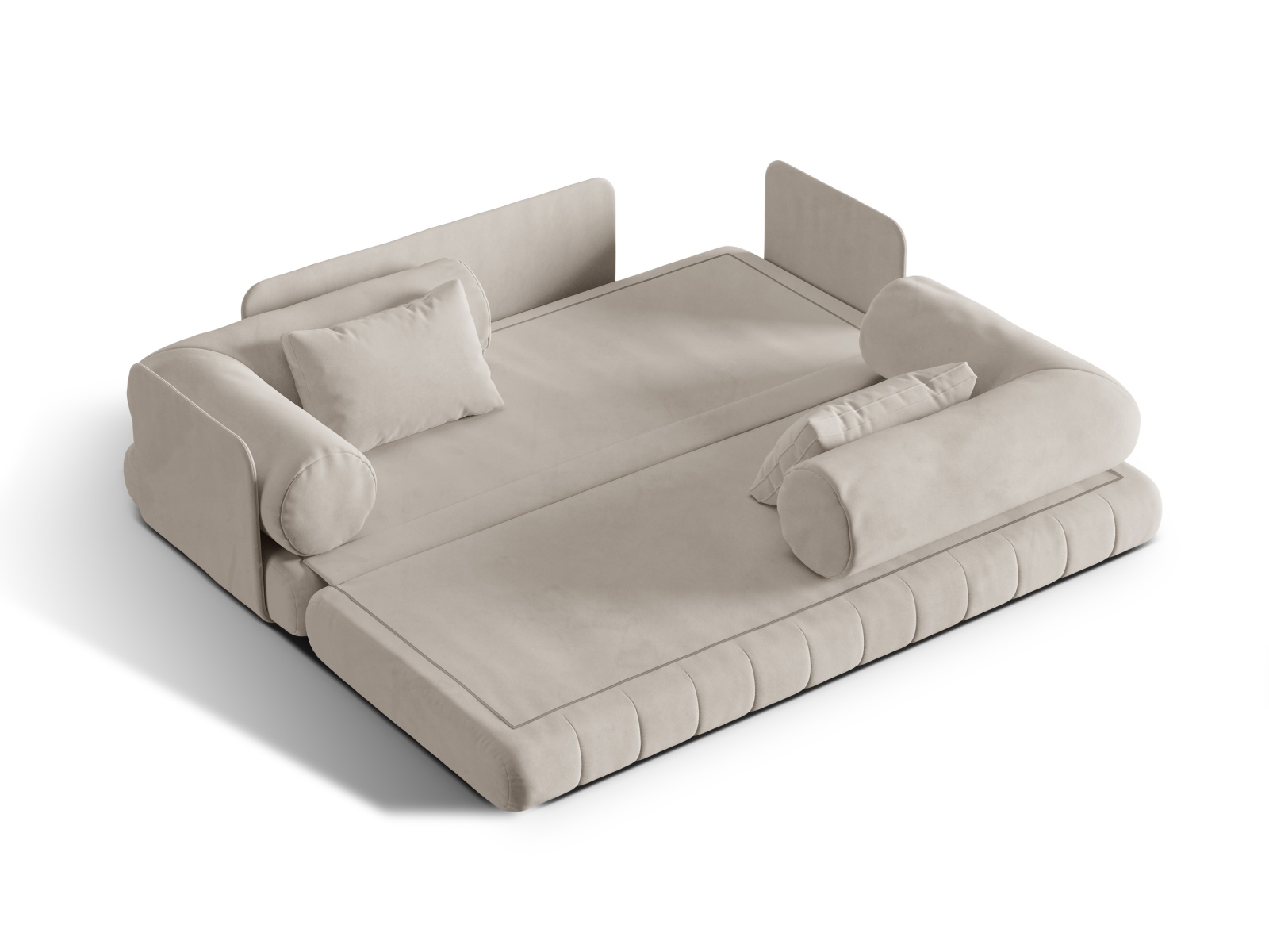 Cosmopolitan Design Schlafsofa Kemi 3-Sitzer Samt Salvador Beige