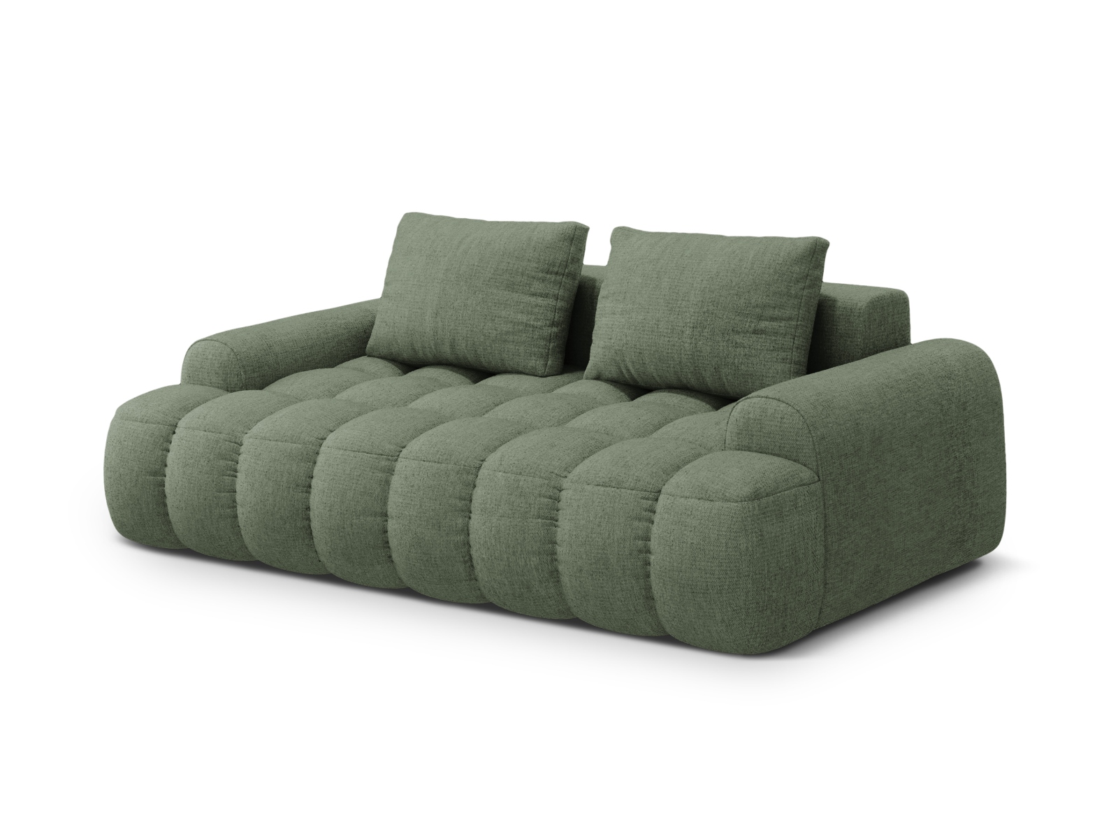 Cosmopolitan Design Sofa Linz 3-Sitzer Strukturierter Stoff Sorella Dunkles Olivgrün
