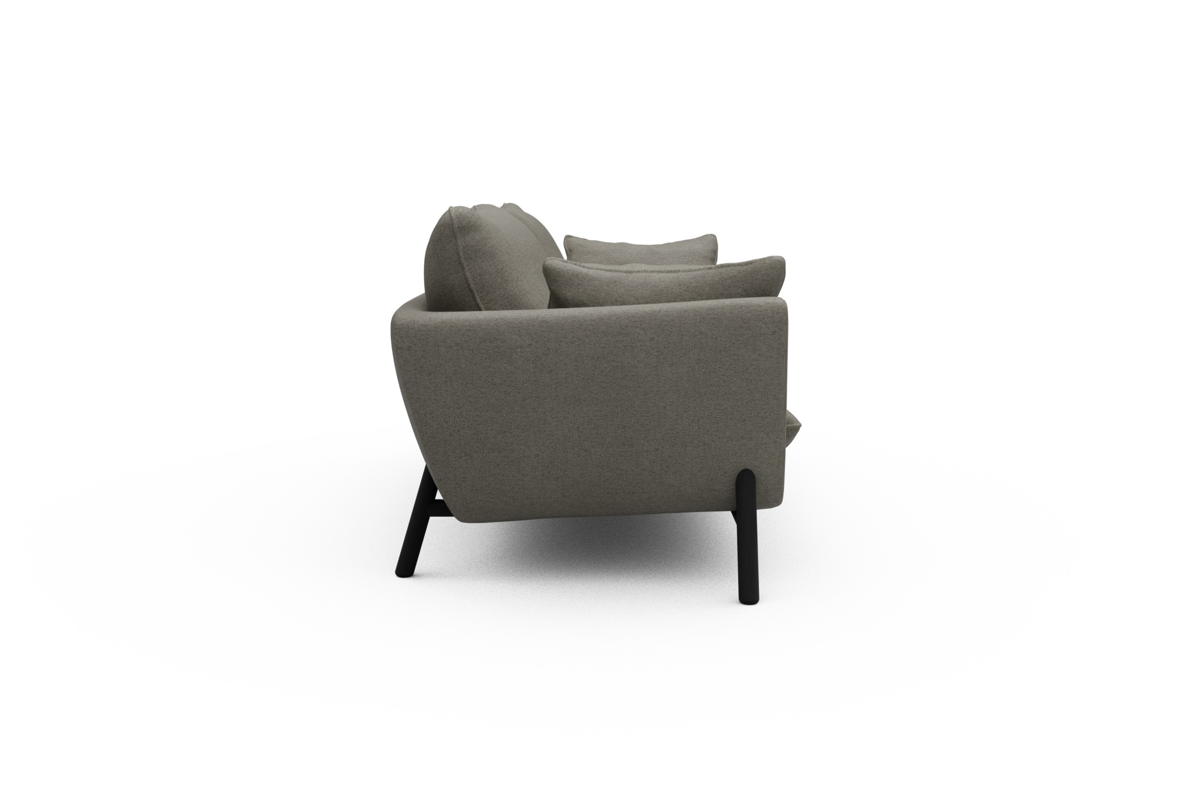 Sofa Emil 3-Sitzer Beinfarbe Eiche Schwarz Denari-Warm-Grey