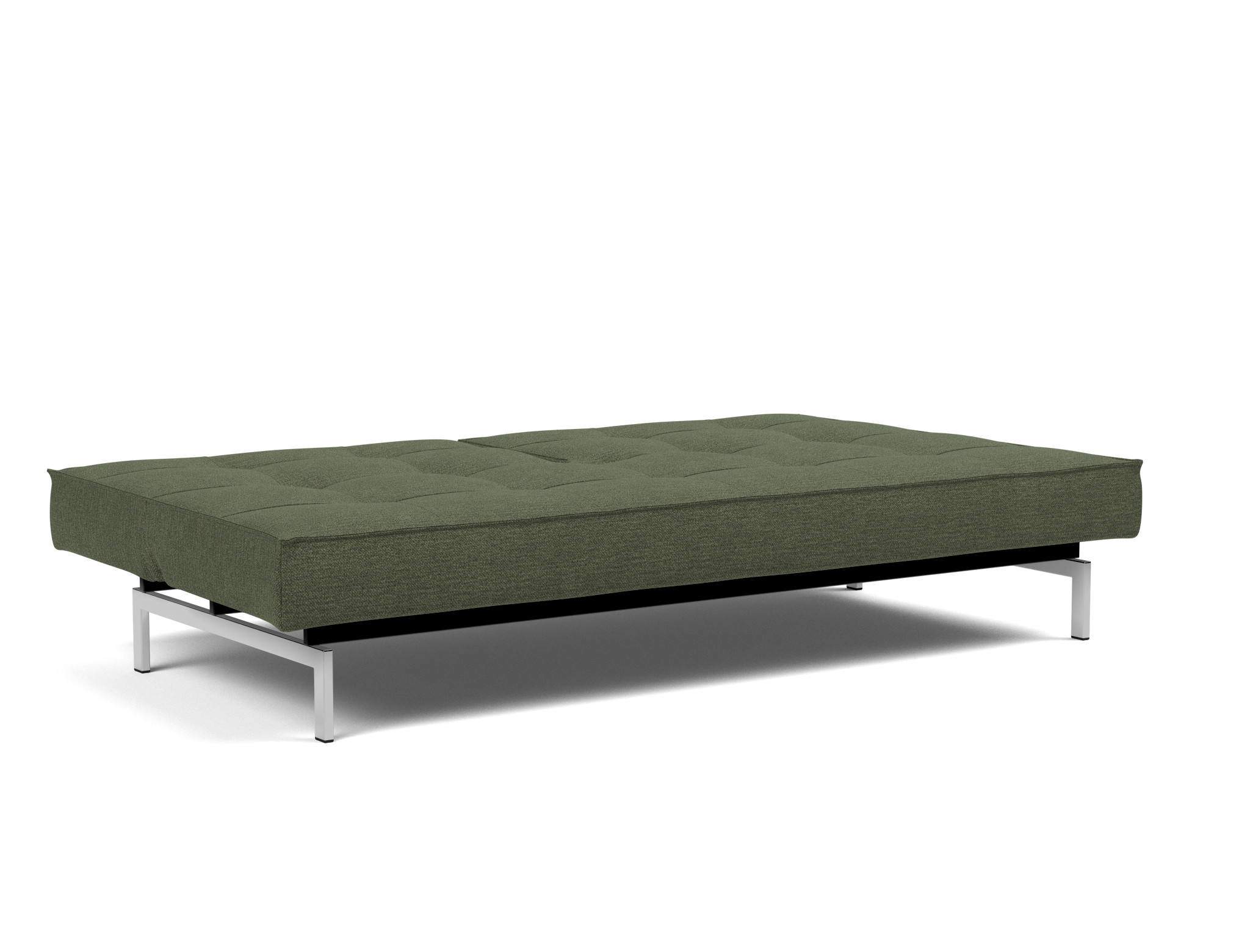 Schlafsofa Splitback Strukturierter Stoff Taura 353-Forest Beine Chrom