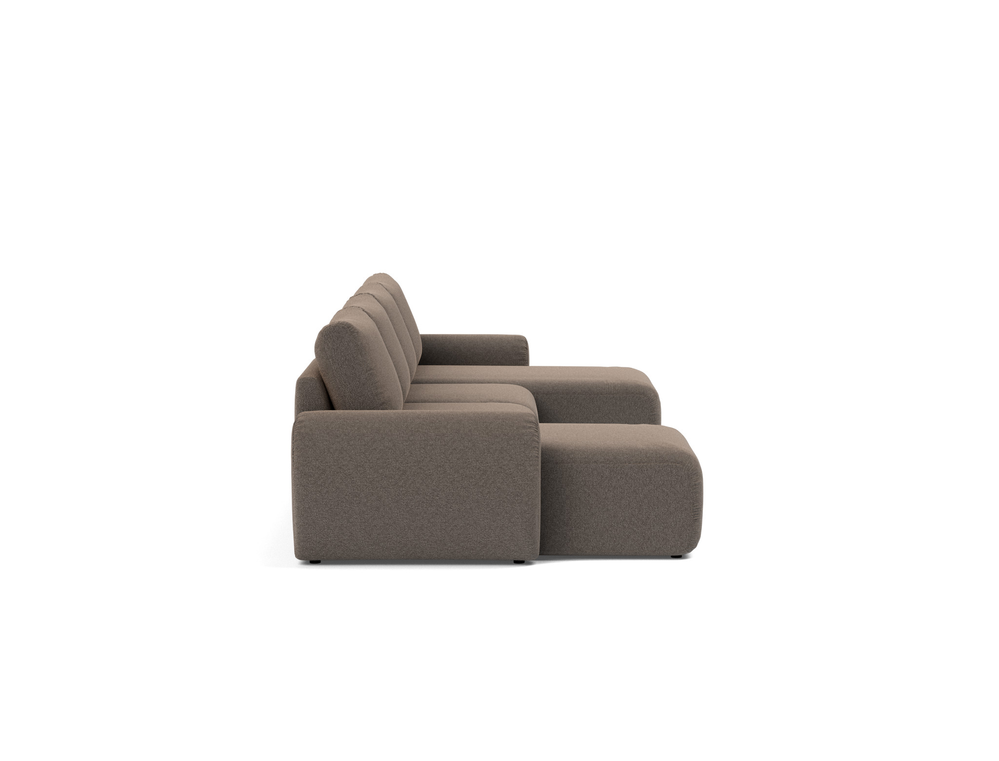Schlafsofa Norum U-Form mit Curve-Armlehnen Boucle Skandi 530-Taupe