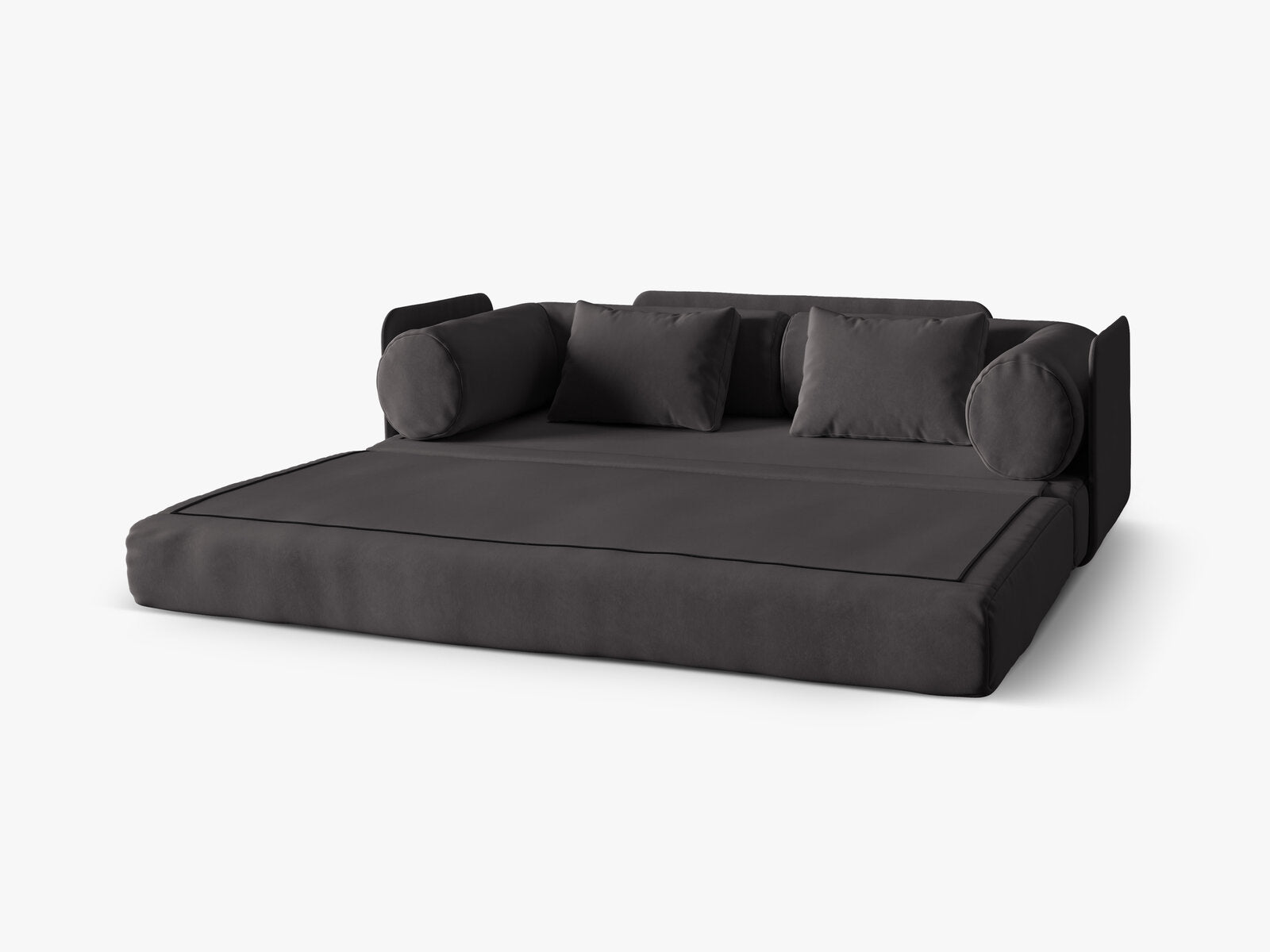 Micadoni Sofa Dreamy 3-Sitzer mit Schlaffunktion Samt Salvador Dunkelgrau