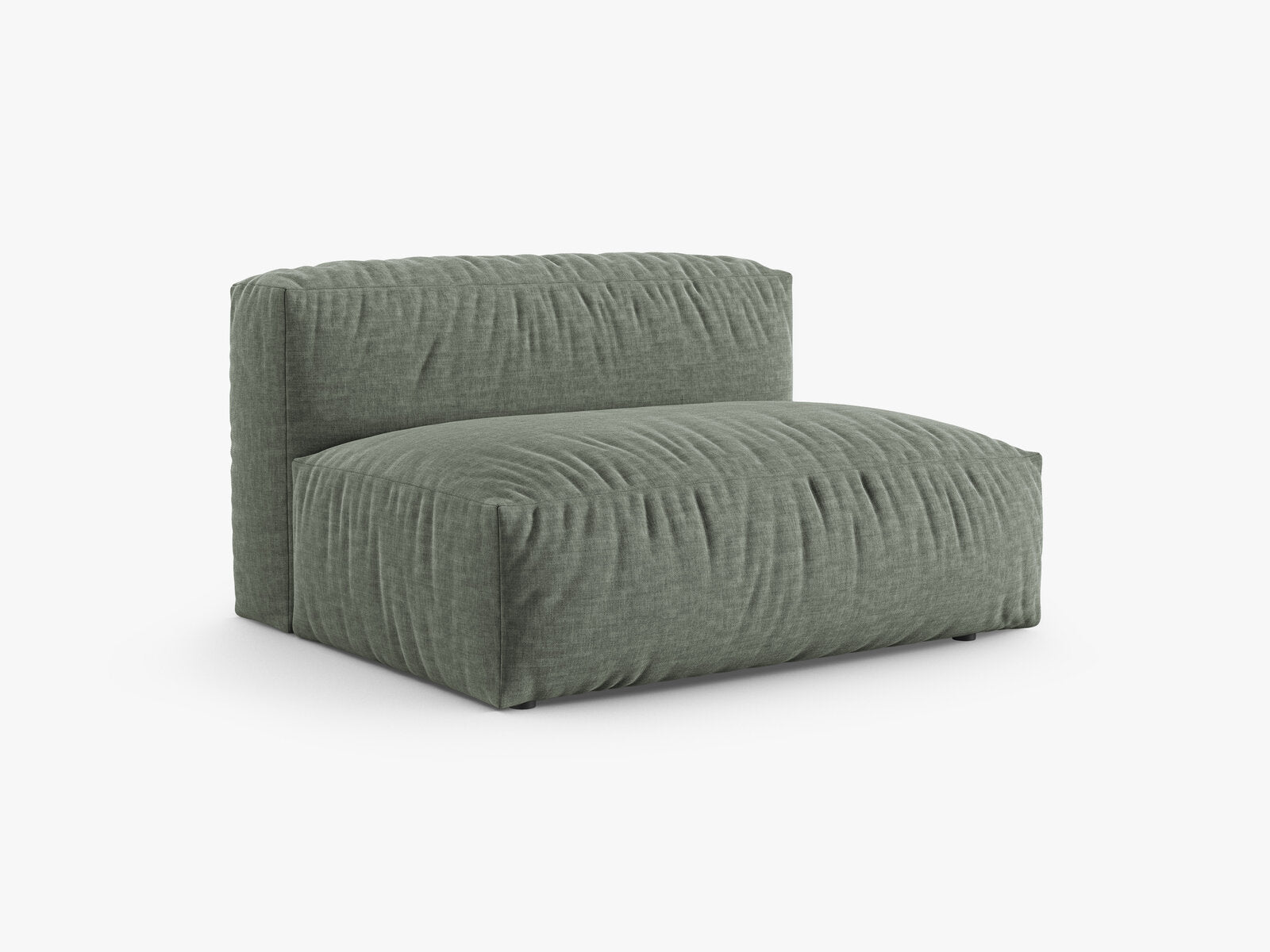 Micadoni Mittelmodul Martina 1-Sitzer Groß 90cm Sitztiefe Strukturierter Stoff Boston Moßgrün