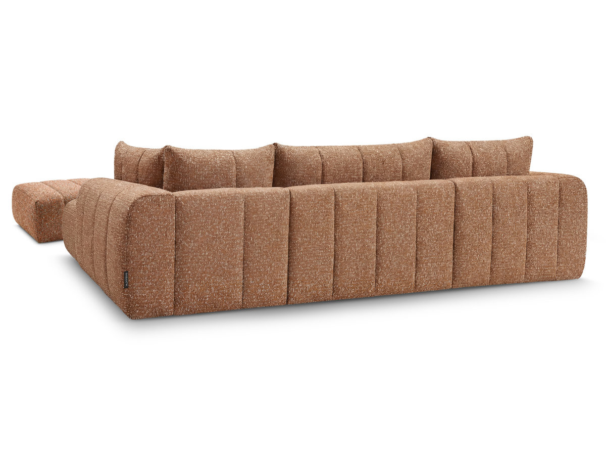 Bobochic Nesty Wohnlandschaft mit Pouf Melange-Stoff Orange Ecke links