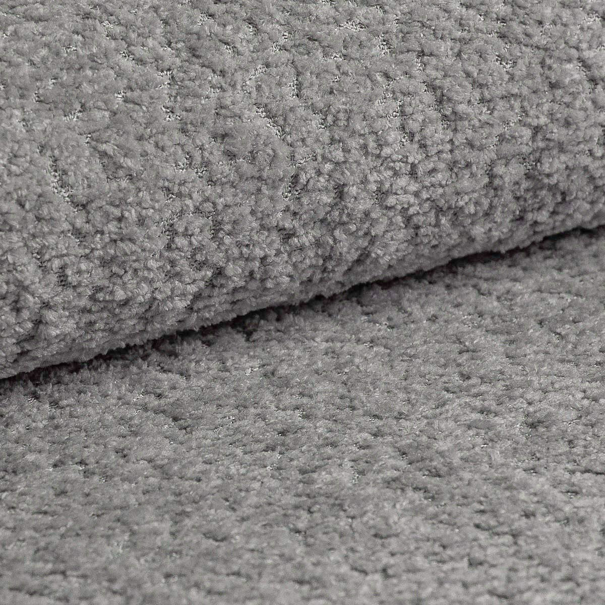 Micadoni Stauraumbett mit Kopfteil Mount Boucle Coral Grau 140x200