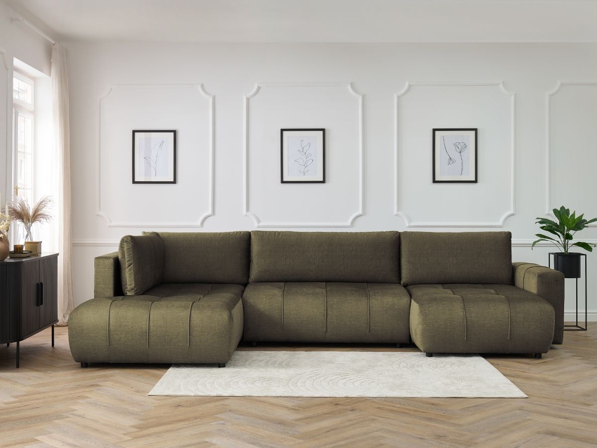 Bobochic Arsene Wohnlandschaft Samt Grün Ecke rechts