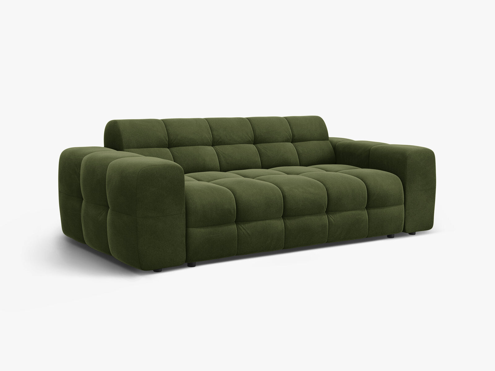 Micadoni Sofa Kendal 3-Sitzer Samt Armeegrün